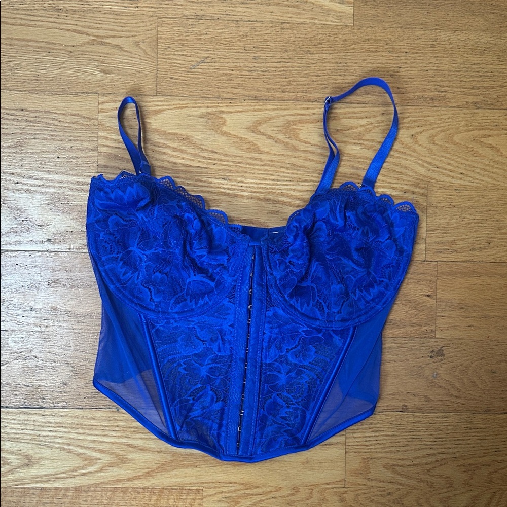 Primark Blue Lace Corset Top